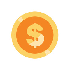 Dollar coin vector icon, gold coin clip art. Suitable for financial, investment, and currency related designs
