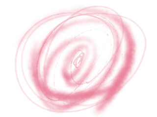 赤ピンクの花のようなぐるぐる落書き丸素材