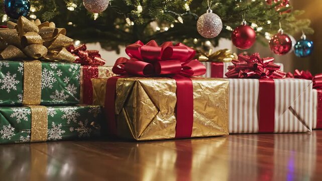 christmas tree with gifts