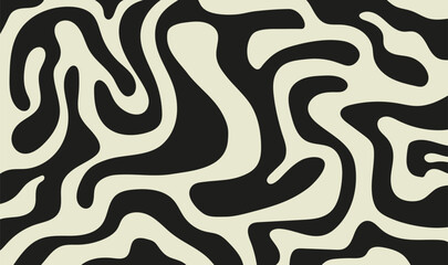 Bold Retro Organic Wavy Lines Abstract Pattern. Background for textile, wallpaper, packaging, fashion.