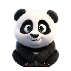 Adorable panda cub looking hopeful with bright eyes, great for children's book illustrations or educational animal content that inspires love for wildlife