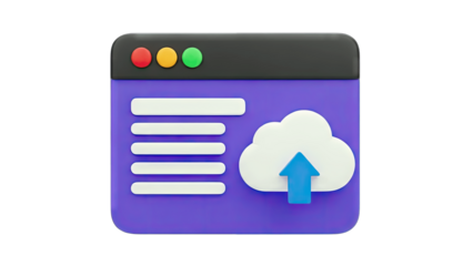 Cloud Upload Icon on Webpage Interface