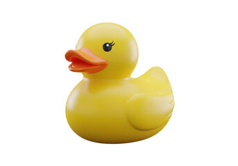 Fototapeta premium Rubber duck isolated on transparent background