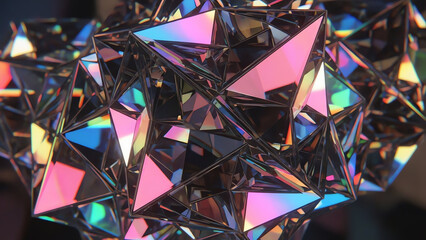 Crystal Geometric Prism Sculpture