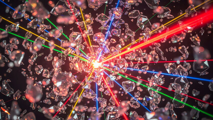 Crystal Spark Laser Beams Collide