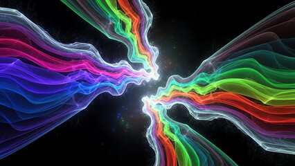 Colorful Light Waves Collide
