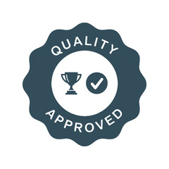 Quality approved badge vector icon