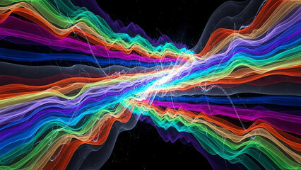 Color Wave Streams Converge