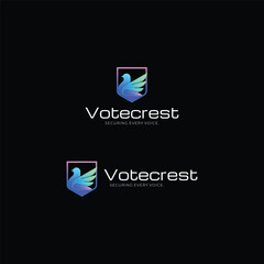 Gradient Modern Bird Shield Logo Design