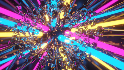 Neon Light Shards Burst