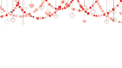 Romantic Heart Garland Festive Decoration for Valentine's Day or Celebratory Events, Vector Design