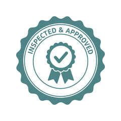 Quality inspection seal approved badge Vector