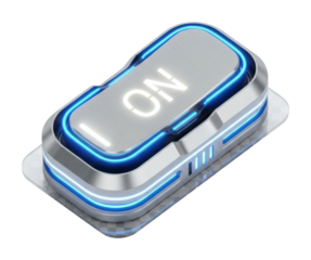 Interactive led on button technology showcase digital concept isolated on transparent background