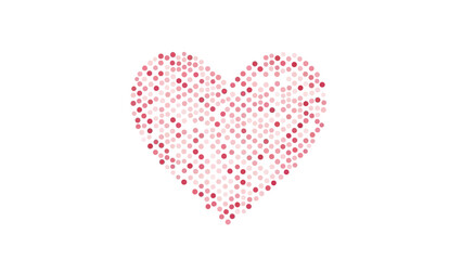 Abstract Heart A Geometric Design of Red Squares on a White Background for Valentine's Day