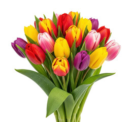 Fototapeta premium Vibrant tulip bouquet arrangement floral display home nature isolated on transparent background