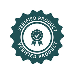 Verified product badge icon | quality guarantee seal with checkmark