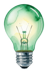 Innovative digital light bulb design for eco-friendly energy solutions isolated on transparent background