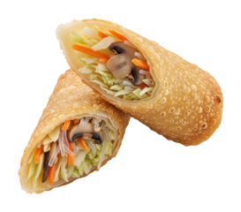 Delicious spring rolls asian restaurant food isolated on transparent background