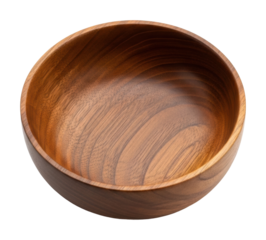 Handcrafted wooden bowl kitchen product home artistry isolated on transparent background