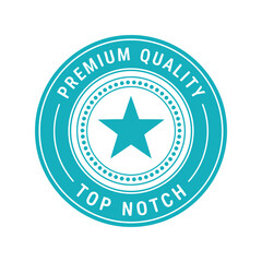 Premium quality top notch star seal badge icon vector