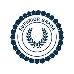 Premium quality superior grade badge with laurel wreath Vector