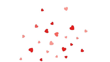 Floating Red and Pink Hearts on a White Background A Romantic and Festive Design