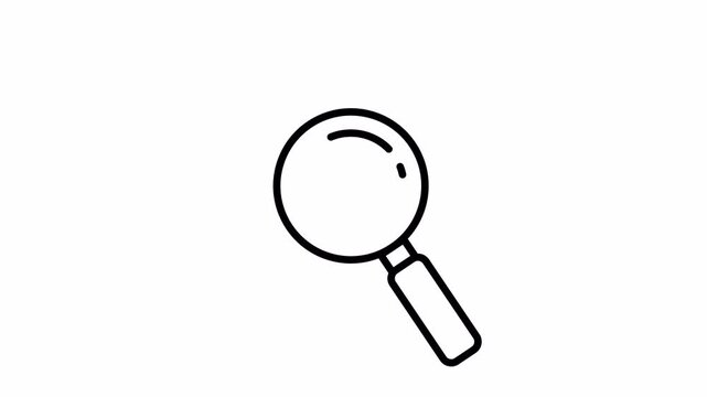 Search Minimalist Outline Loop Animation Icon 4K Transparent Background