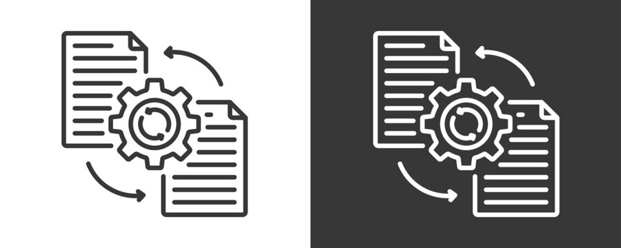 Preprocessing Icon Set Vector Collection Isolated In Black And White