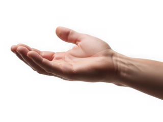 Hand reaching out isolated on transparent background