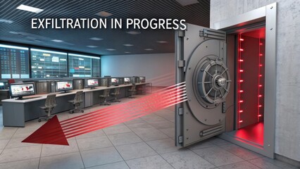 Data exfiltration in progress from a secure vault