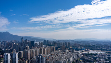 Fototapeta premium Aerial View of Modern Urban Skyline