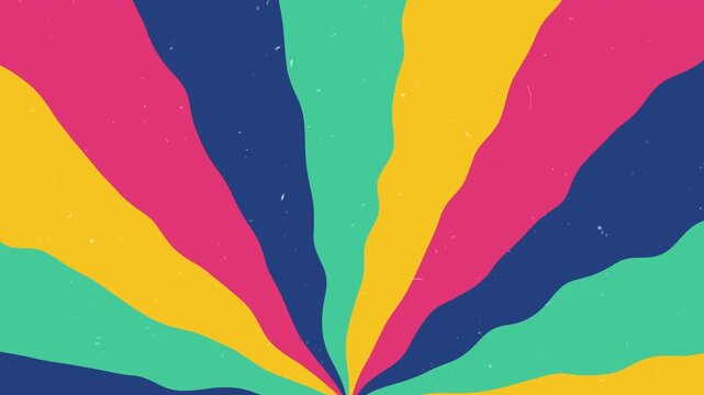 Sunburst retro groovy vibrant radial abstract pattern