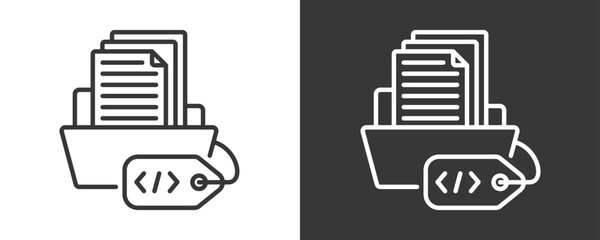Metadata Icon Set Vector Collection Isolated In Black And White