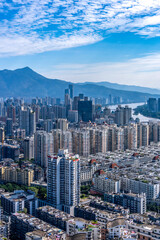Fototapeta premium Urban Skyline with High-rise Buildings and River