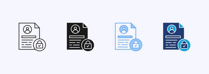 Data Privacy Icon Set Multiple Style Collection Element For Design