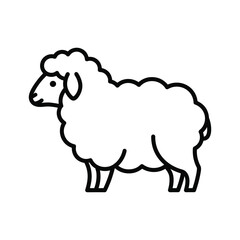 Simple sheep illustration on white background