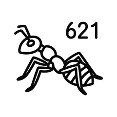 Ant illustration with number 621
