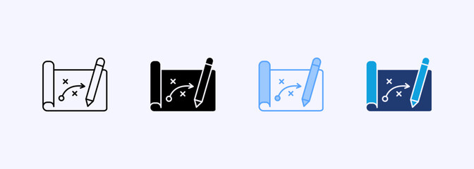 Blueprint Icon Set Multiple Style Collection Element For Design