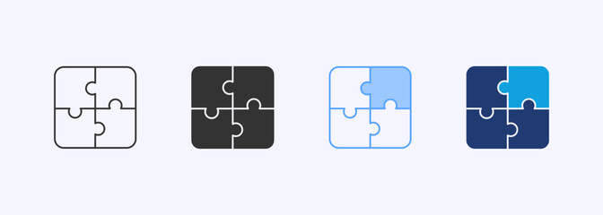 Puzzle Icon Set Multiple Style Collection Element For Design