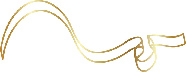 Ribbon gold line decorative, new year, holiday