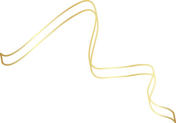 Ribbon gold line decorative, new year, holiday