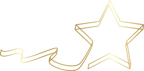 Ribbon gold line decorative, new year, holiday