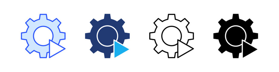 Automatic Multiple Style Icon Set Vector 