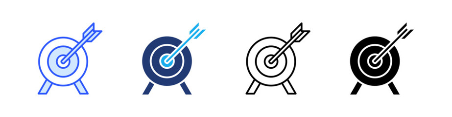 Target Multiple Style Icon Set Vector 