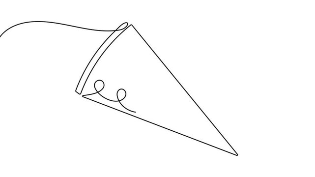 Pizza icon continuous one line drawing single art food slice 4k animation video