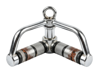 Strength training equipment gym fitness tool chrome finish isolated on transparent background