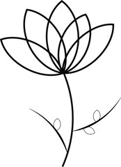 Minimalist lotus outline