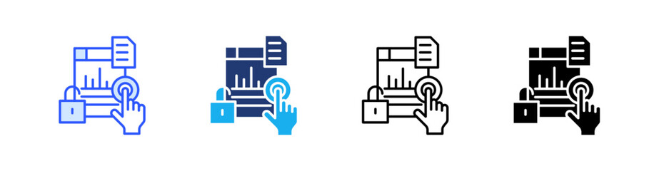 Easy Access Multiple Style Icon Set Vector 