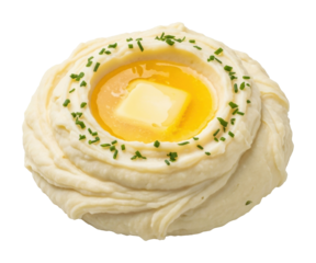 Delicious mashed potatoes with butter kitchen food home isolated on transparent background