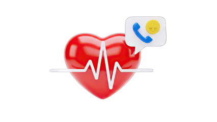 Heart with Phone Call Notification Concept